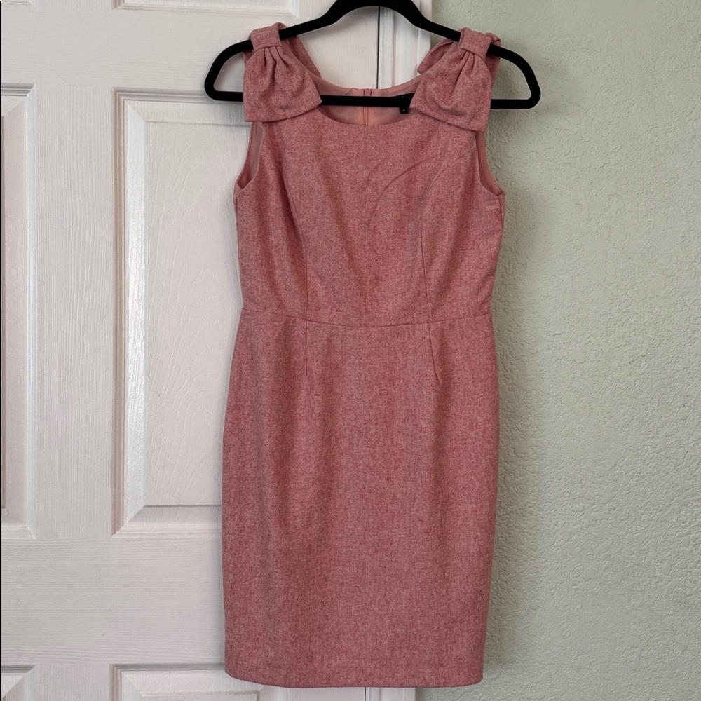 Pink Sleeveless Bow Shoulder Dress, Small